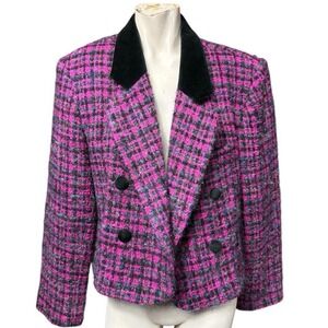 JH Collectibles Pink & Black Tweed Jacket